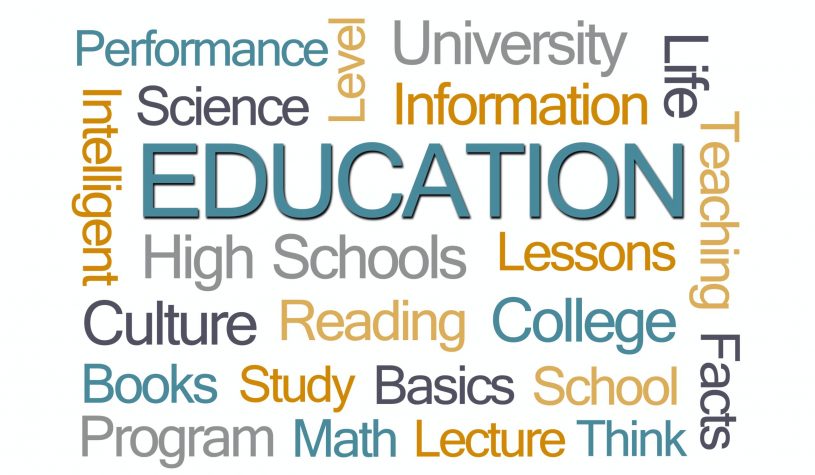 Education Word Cloud on White Background