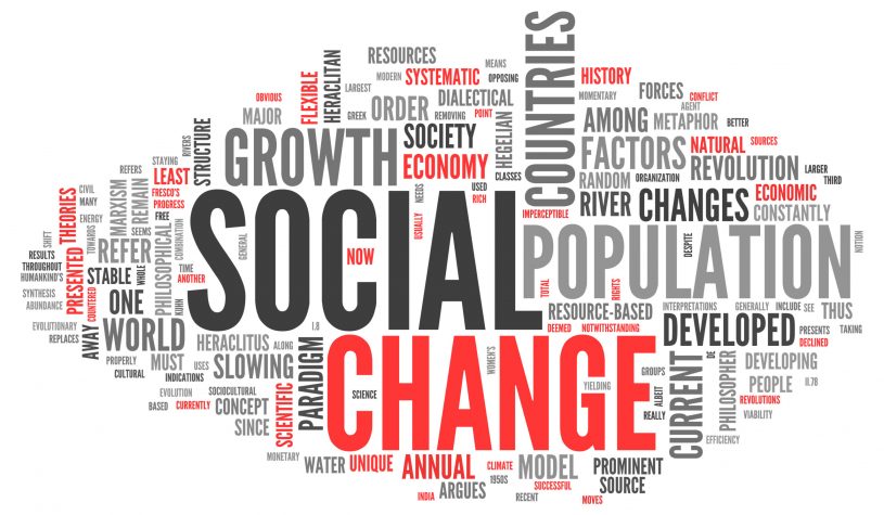 Word Cloud with Social Change related tags